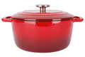 Cosy & Trendy Braadpan met deksel Fontestic Gietijzer Traditional Red ø 24 cm / 4.6 Liter - geëmailleerde anti-aanbaklaag