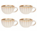 Cosy & Trendy Cappuccino Kop met Oor Astera Pearl Beige - ø 12 cm / 450 ml - 4 Stuks