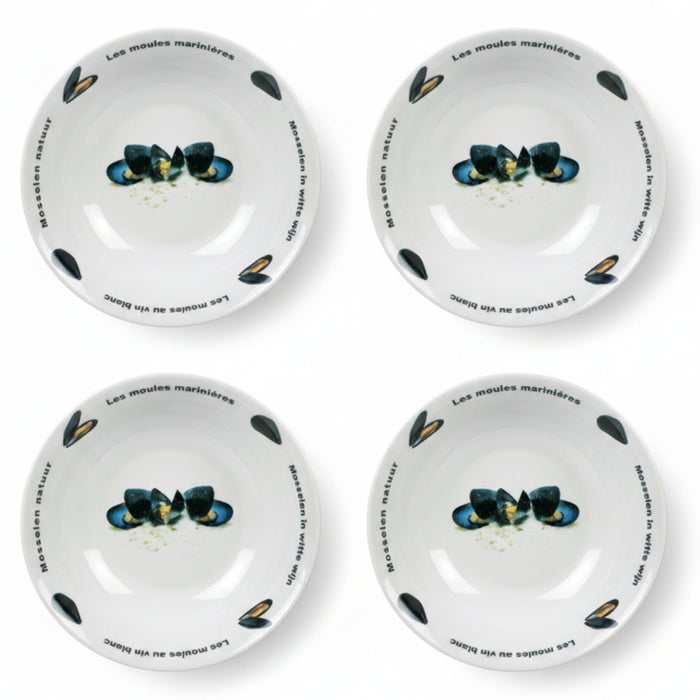 Cosy & Trendy Diep Bord / Mosselbord Deco ø 23 cm - 4 Stuks