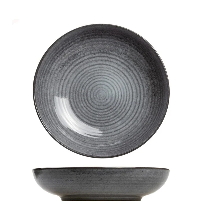 Cosy & Trendy Diepe Borden / Pastaborden Kentucky Grey ø 22 cm - 4 Stuks