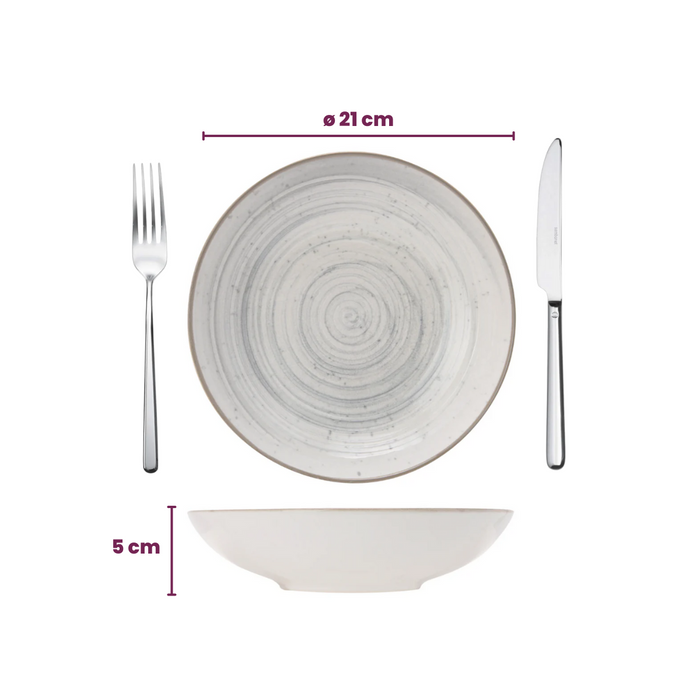 Cosy & Trendy Diepe Borden / Pastaborden Sintra Dusty Blue ø 21 cm - 4 Stuks