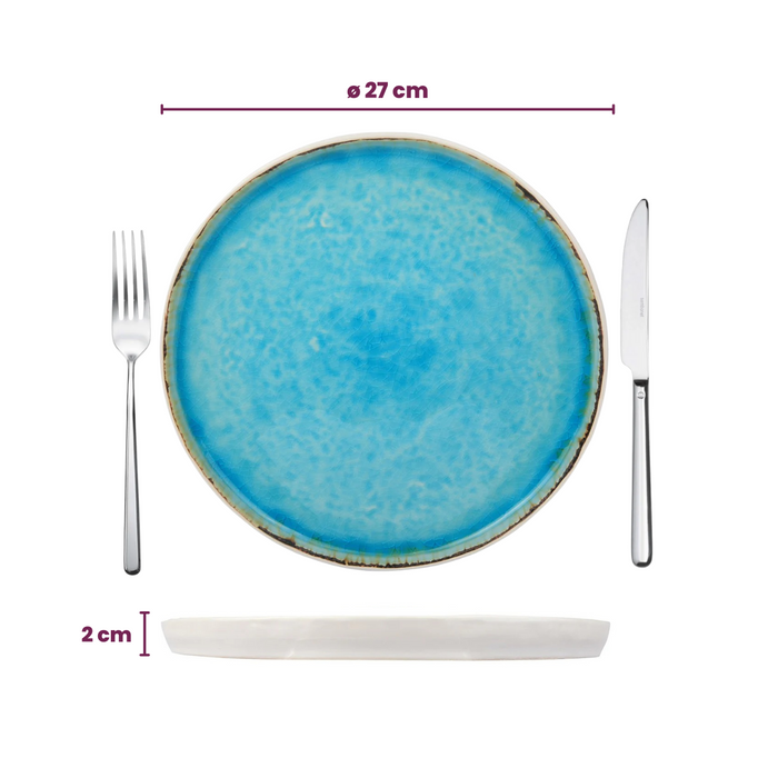 Cosy & Trendy Dinerborden Laguna Azzurro ø 27 cm - 4 Stuks