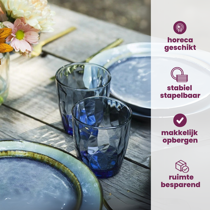 Cosy & Trendy Dinerborden Laguna Blue Grey ø 27 cm - 4 Stuks