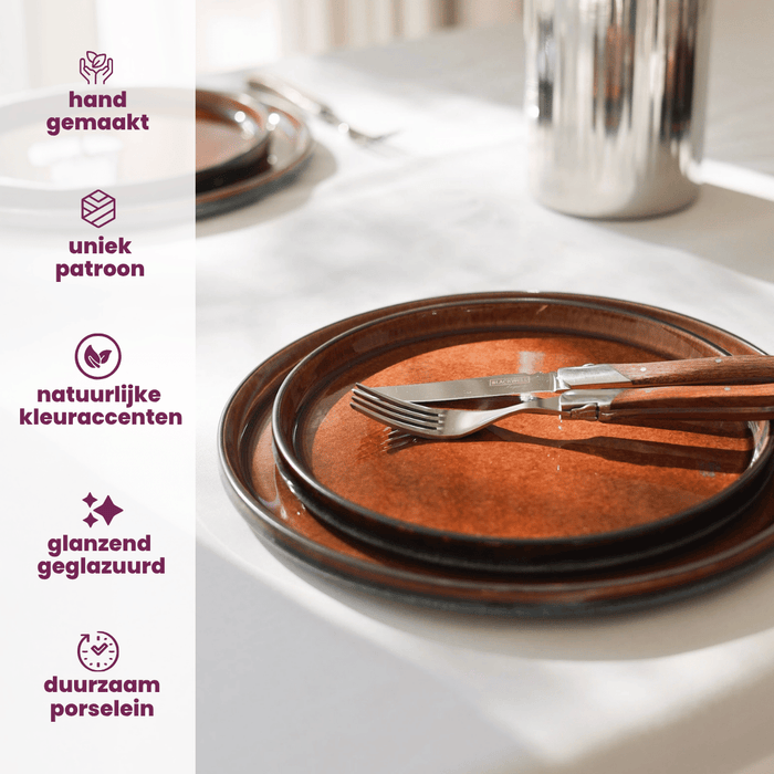 Cosy & Trendy Dinerborden Quintana Amber ø 28 cm - 4 Stuks