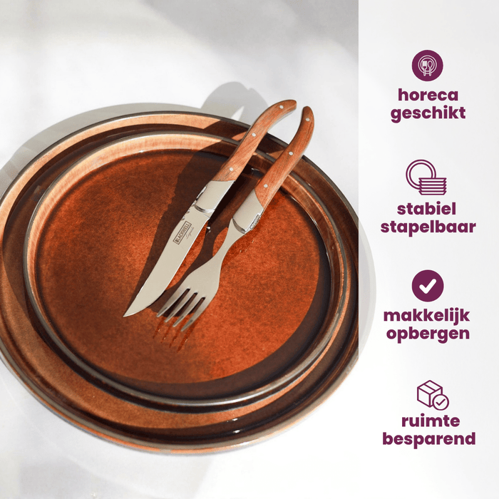 Cosy & Trendy Dinerborden Quintana Amber ø 28 cm - 4 Stuks