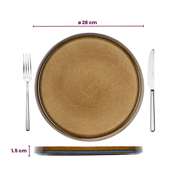 Cosy & Trendy Dinerborden Quintana Amber ø 28 cm - 4 Stuks