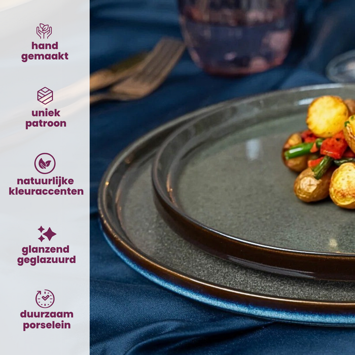 Cosy & Trendy Dinerborden Quintana Green ø 28 cm - 4 Stuks