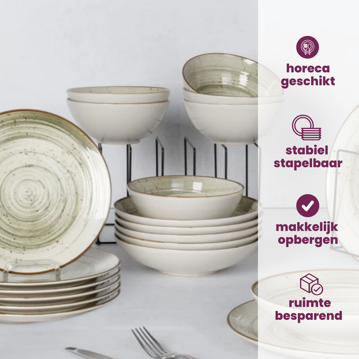Cosy & Trendy Dinerborden Sintra Ivy Green ø 26 cm - 4 Stuks