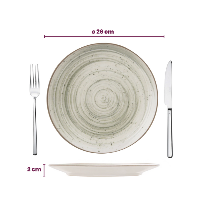 Cosy & Trendy Dinerborden Sintra Ivy Green ø 26 cm - 4 Stuks