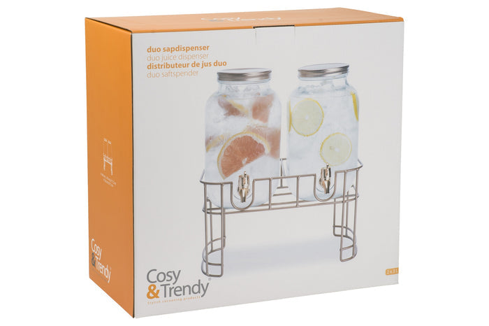 Cosy & Trendy Drankdispenser met houder - Koper - 2 x 3 liter