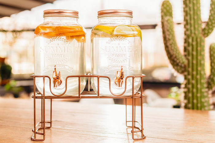 Cosy & Trendy Drankdispenser met houder - Koper - 2 x 3 liter