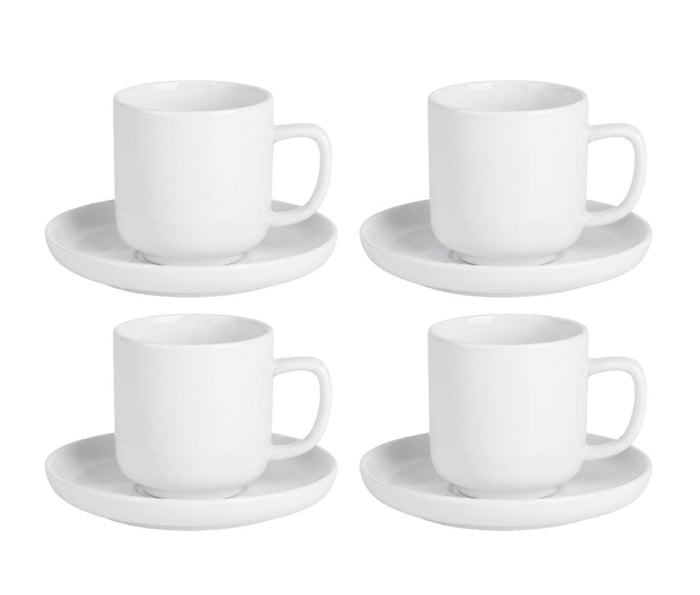 Cosy & Trendy Espressokopjes met Schotels Moon White 90 ml - 4 stuks