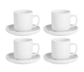 Cosy & Trendy Espressokopjes met Schotels Moon White 90 ml - 4 stuks