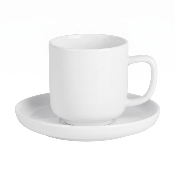 Cosy & Trendy Espressokopjes met Schotels Moon White 90 ml - 4 stuks