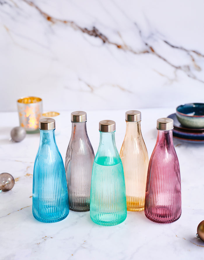 Cosy & Trendy Karaf / Waterkaraf Atla - met RVS Dop - Glas - Sparkling Champagne - 1 liter