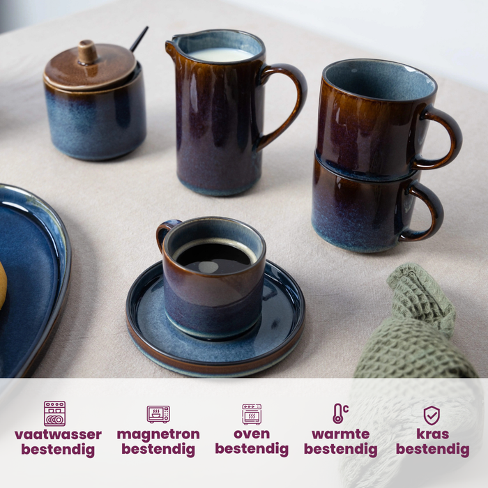Cosy & Trendy Koffiekopjes / Senseo Kopjes - Quintana Blue - 220 ml - 4 Stuks