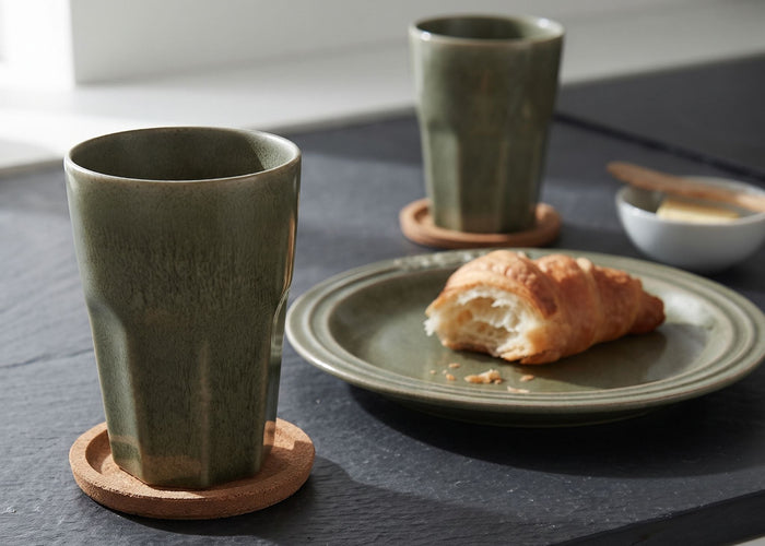 Cosy & Trendy Latte Macchiato Bekers Bistro Thyme Green 450 ml - 6 stuks