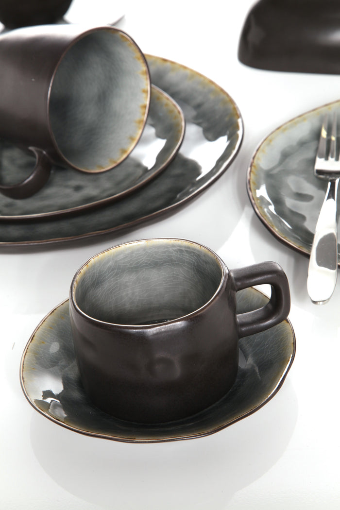 Cosy & Trendy Mokken / Bekers - Laguna Blue Grey - 450 ml - 4 Stuks