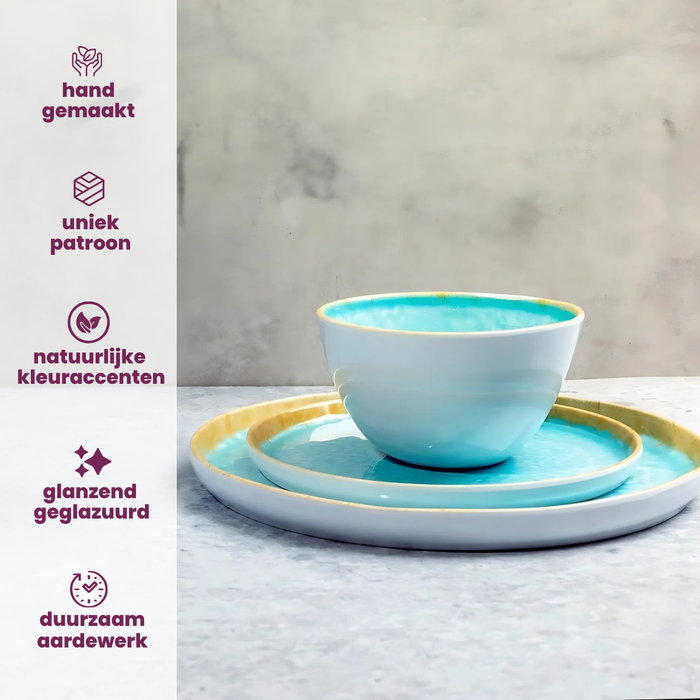 Cosy & Trendy Ontbijtborden / Dessertborden - Laguna Azzurro ø 22 cm - 4 Stuks
