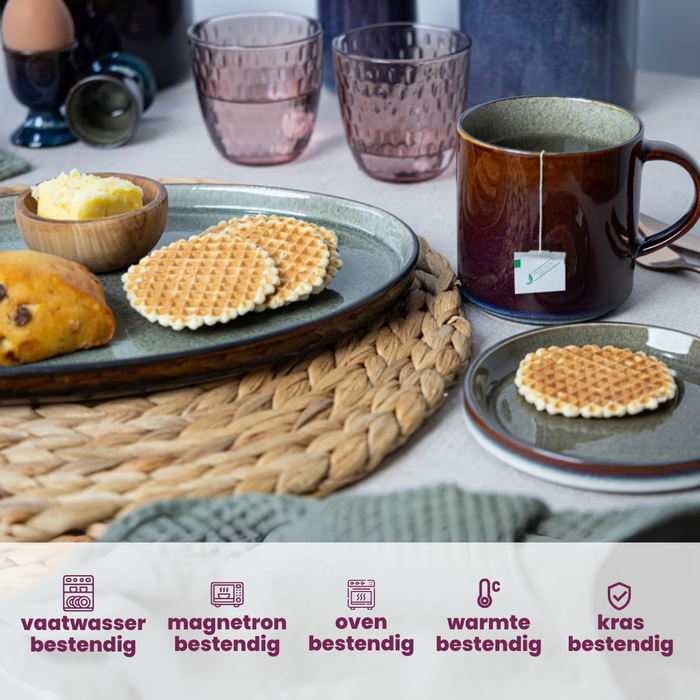 Cosy & Trendy Ontbijtborden / Dessertborden - Quintana Green ø 22 cm - 4 Stuks
