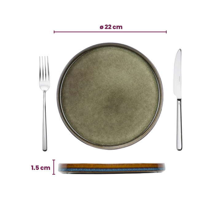 Cosy & Trendy Ontbijtborden / Dessertborden - Quintana Green ø 22 cm - 4 Stuks