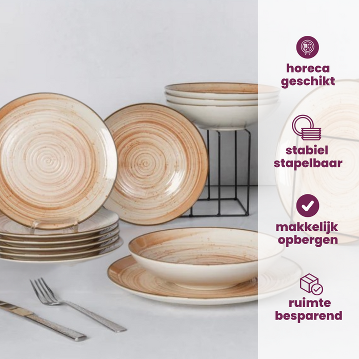 Cosy & Trendy Ontbijtborden / Dessertborden - Sintra Terracotta ø 20 cm - 4 Stuks