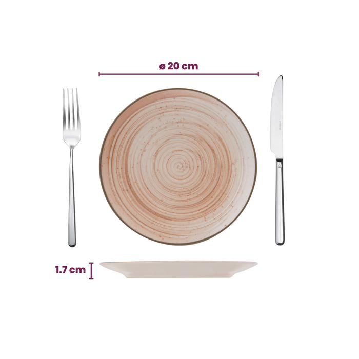 Cosy & Trendy Ontbijtborden / Dessertborden - Sintra Terracotta ø 20 cm - 4 Stuks