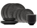 Cosy & Trendy Serviesset Candy Black 18-delig / 6 personen - 6 dinerborden, 6 ontbijtborden en 6 kommen