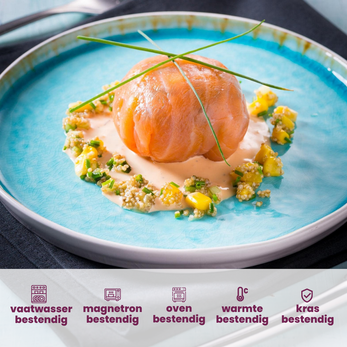 Cosy & Trendy Serviesset Laguna Azzurro 24-delig / 6 personen - 6 dinerborden, 6 bekers, 6 ontbijtborden en 6 schaaltjes
