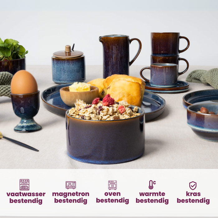 Cosy & Trendy Soepkommen / Kommen - Quintana Blue ø 13 cm / 450 ml - 4 Stuks