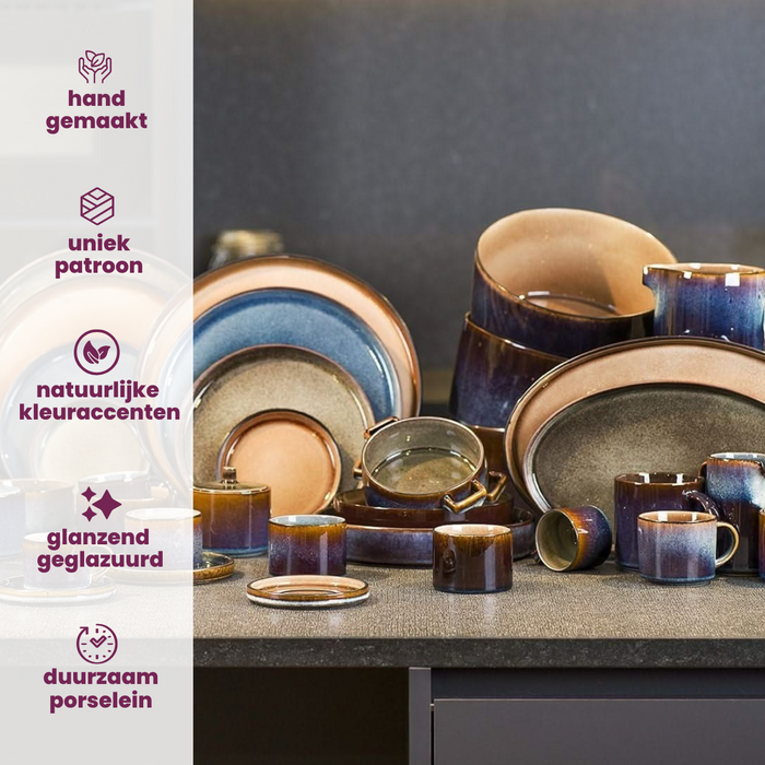 Cosy & Trendy Soepkommen / Kommen - Quintana Blue ø 13 cm / 450 ml - 4 Stuks