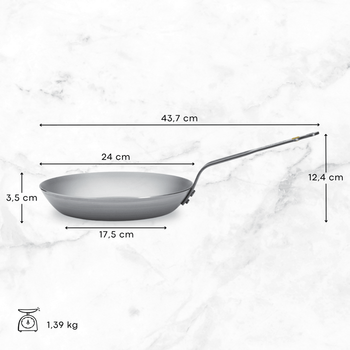 De Buyer Koekenpan Mineral B Element - ø 24 cm - zonder anti-aanbaklaag