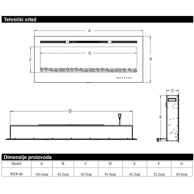 Elektricni kamin WFP-40 BB Link
