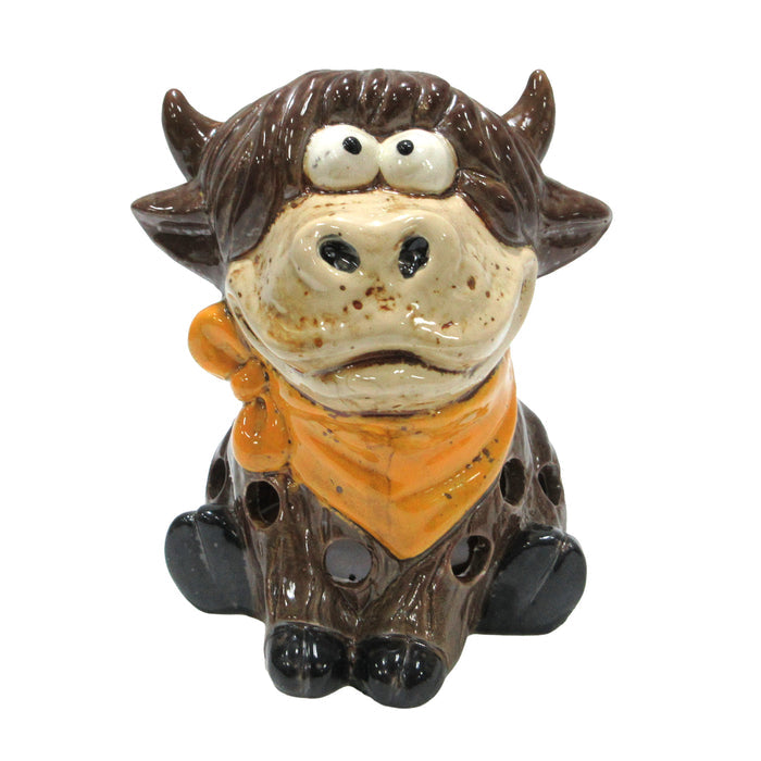 Gleneagles - Dark Matters Stoneware - Highland Cow - Tealight Holder