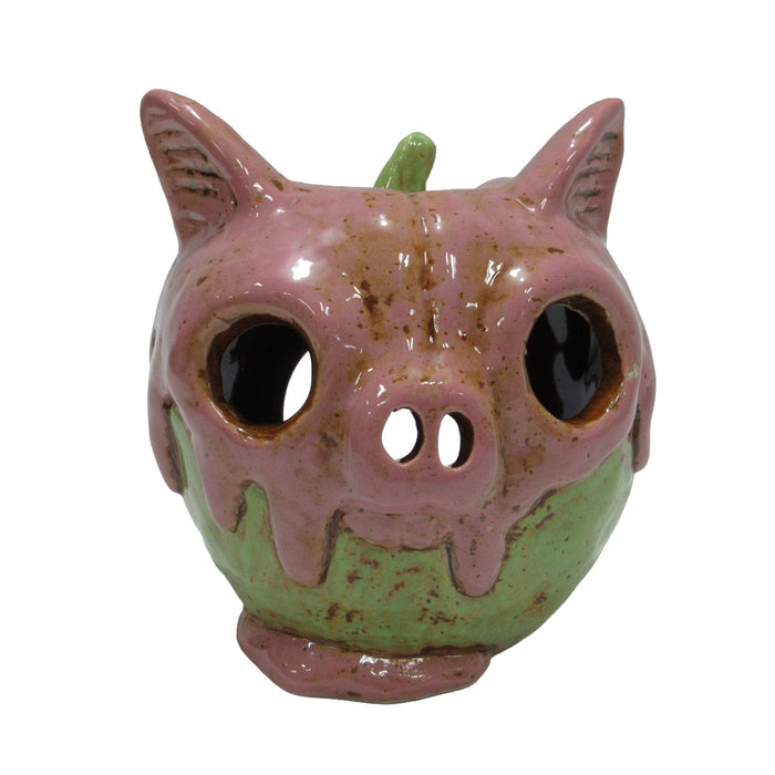 Gleneagles - Dark Matters Stoneware - Pink Gloom Pig - Tealight Holder