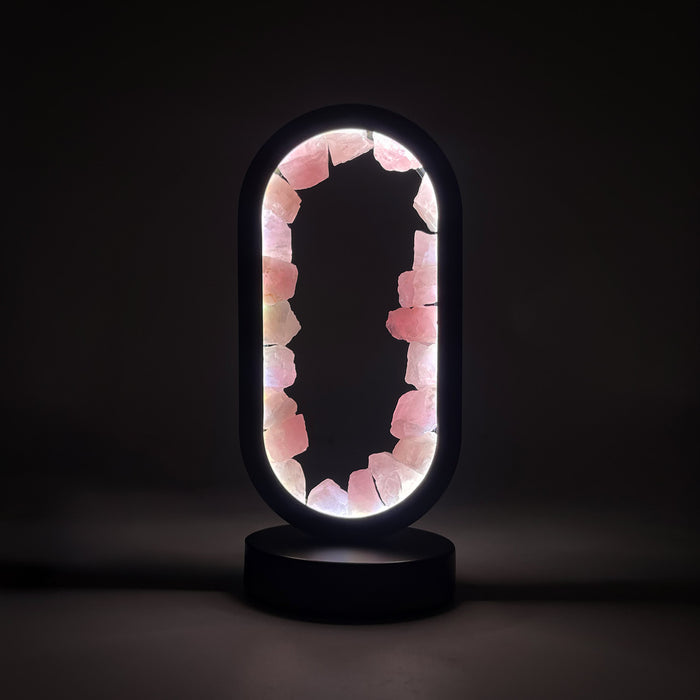 Gleneagles - Oval Earth LED Lamp - Rose Quartz