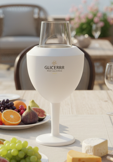 GLICERRR Wijnglas koeler en houder set + glas - 2 stuks