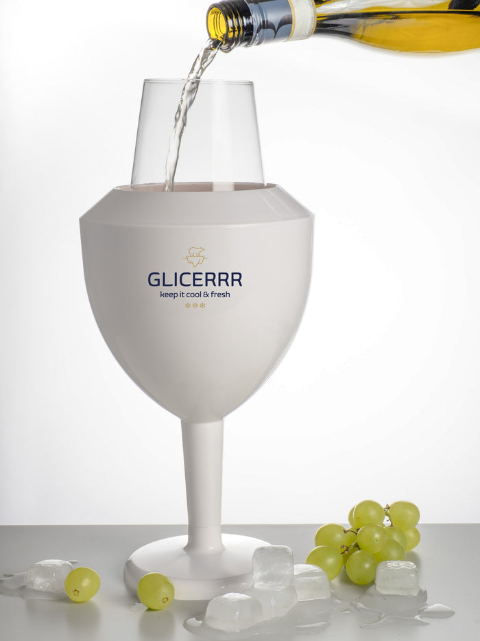 GLICERRR Wijnglas koeler en houder set + glas