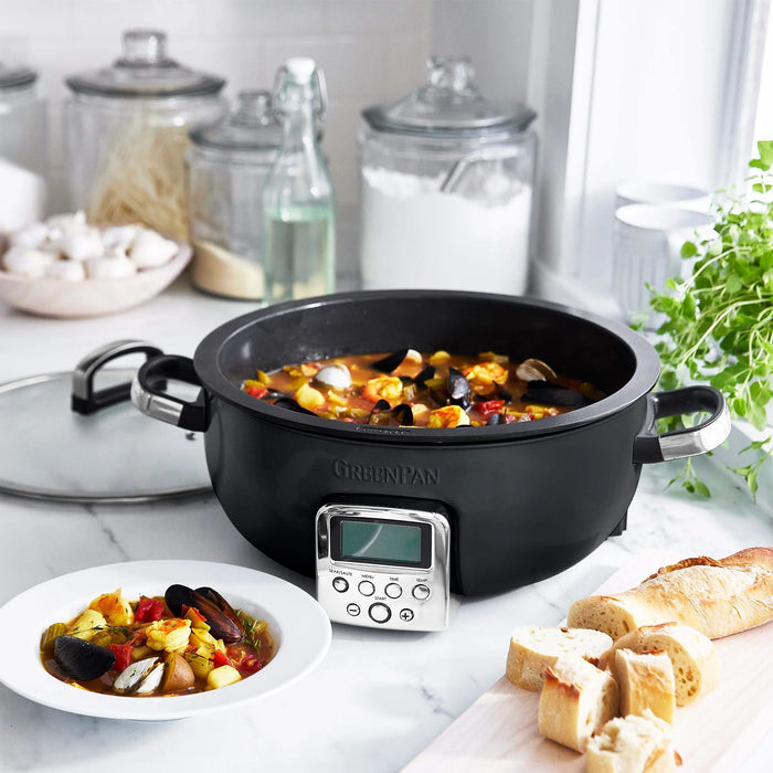 GreenPan Multicooker / Omnicooker - 5.7 Liter - Black - Keramische anti-aanbaklaag