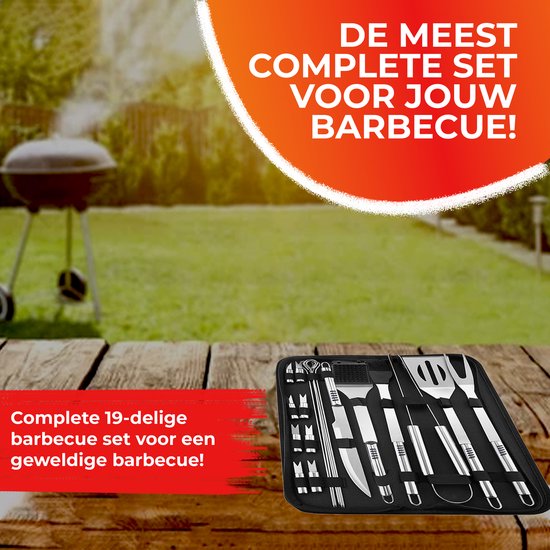 GrillX BBQ Accessoires Gereedschapset - BBQ Tang, Spatel, Vork, Borstel - Complete Barbecue Tools Set