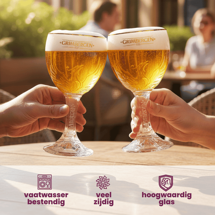 Grimbergen Bierglazen op Voet - 330 ml - 6 stuks