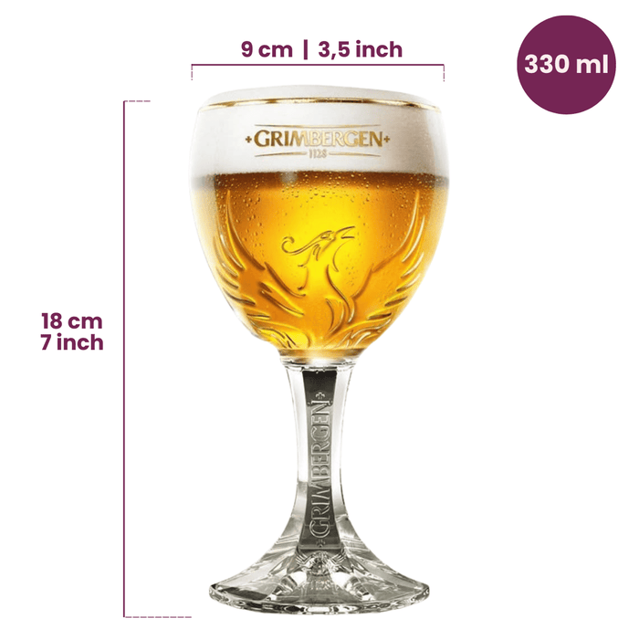 Grimbergen Bierglazen op Voet - 330 ml - 6 stuks