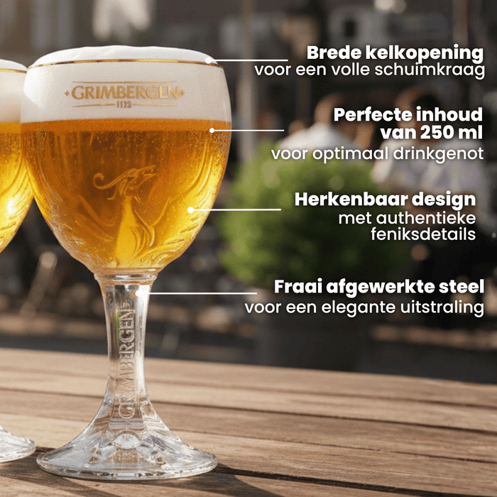 Grimbergen Bierglazen Op Voet 250 ml - 2 stuks