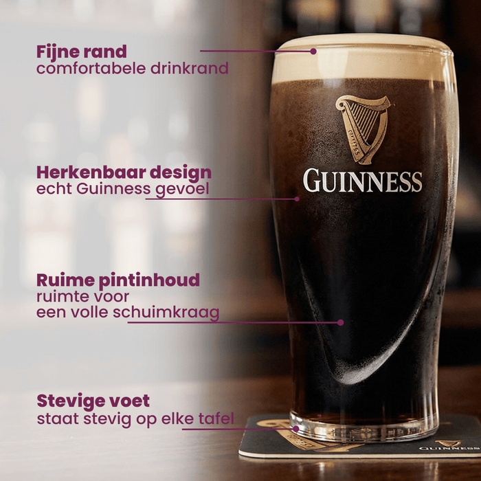 Guinness Bierglazen Pint 500 ml - 6 Stuks