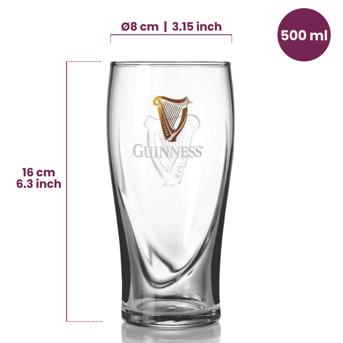 Guinness Bierglazen Pint 500 ml - 6 Stuks