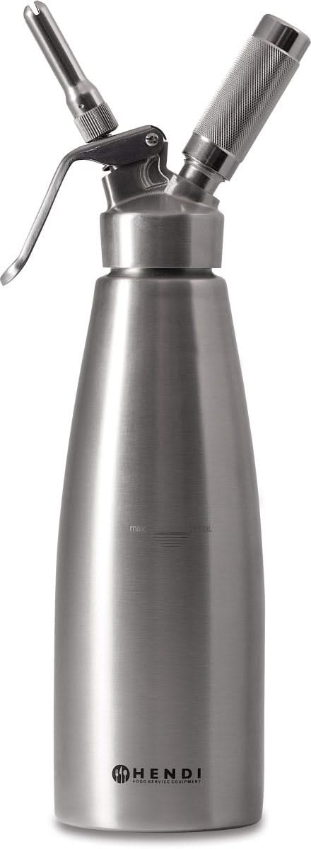 Hendi Slagroomspuit RVS 1 Liter + Slagroompatronen 10 Stuks