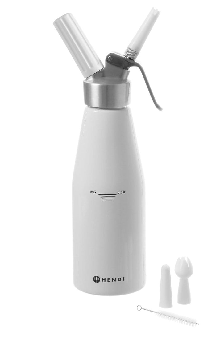 Hendi Slagroomspuit Wit 500 ml + Slagroompatronen 10 Stuks