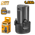 Ingco Lithium-Ion baterija 1.5Ah FBLI12153E 12V