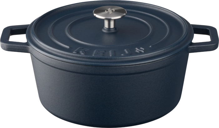 Keij Kamado Dutch Oven / Braadpan Blauw - Geëmailleerd Gietijzer - ø 14 cm / 500 ml
