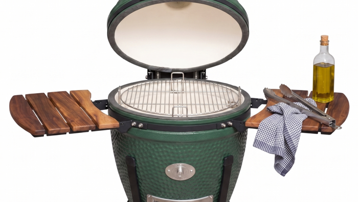 Keij Kamado Zijtafels en Handvat - Walnoot Hout - voor 21/23 inch Keij Kamado's
